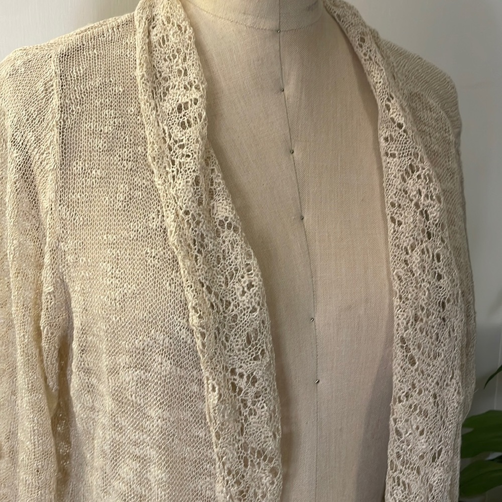 Dress Barn lace long sleeve open front cardigan - Picture 3 of 8